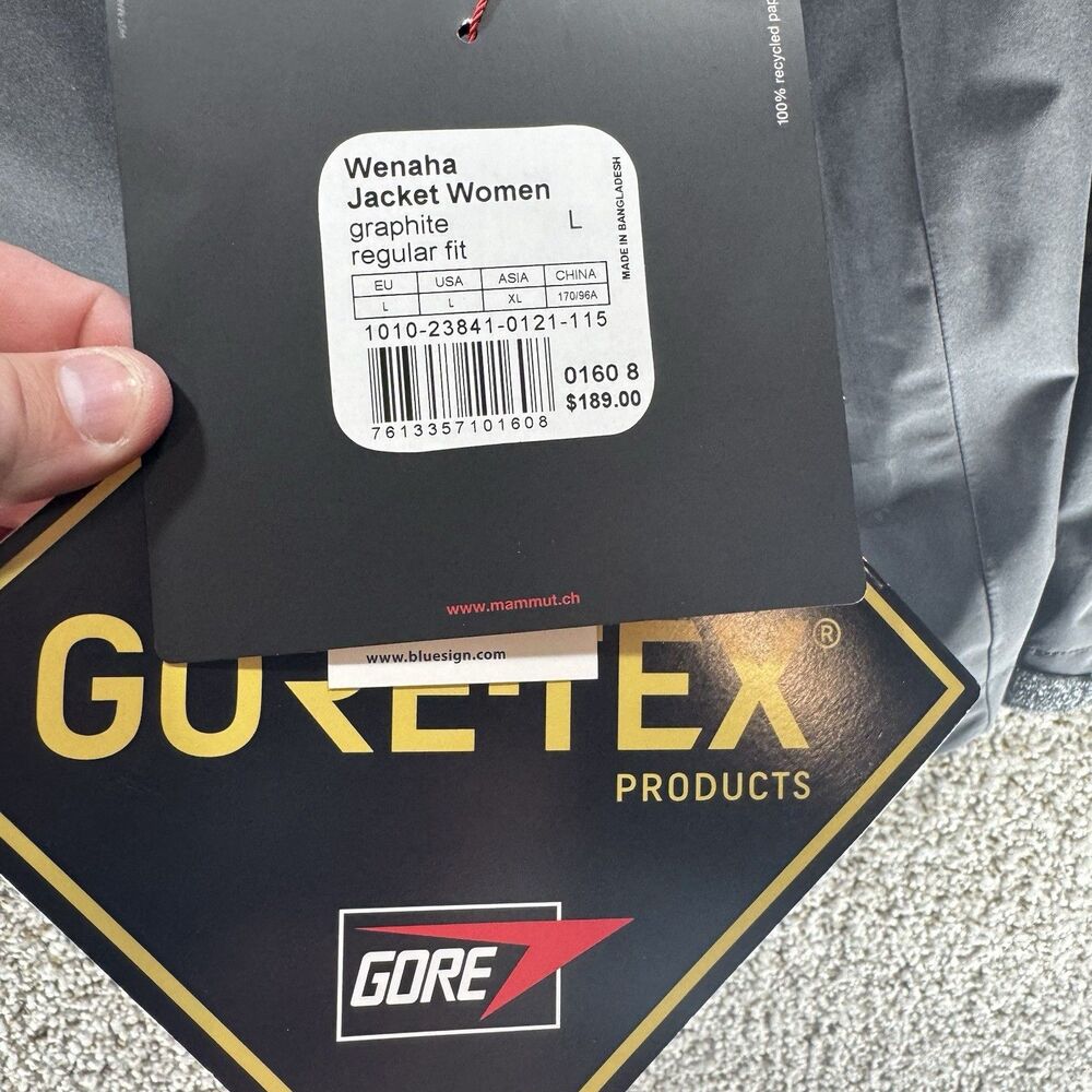 Mammut Gore-tex Paclite Shell Wenaha Phantom Rain Jacket Womens Large‎ Gray NEW - Picture 8 of 16